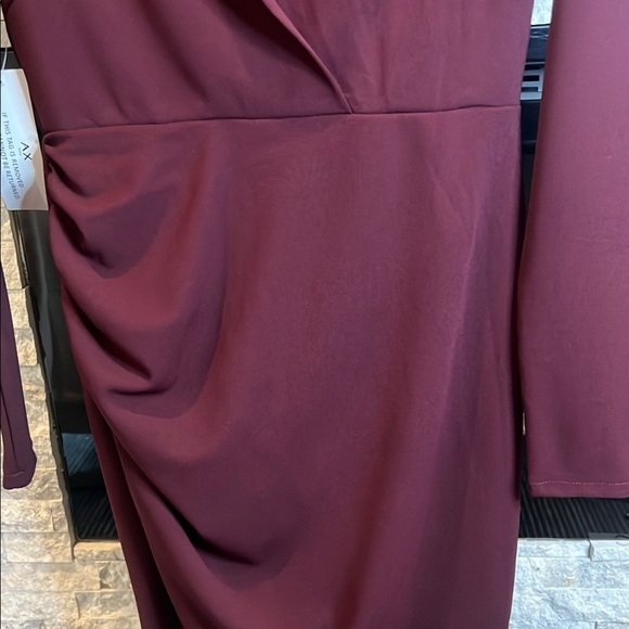 AX Paris Red Long Sleeve Sheath Dress with V-Neck for Cocktail - Picture 8 of 16